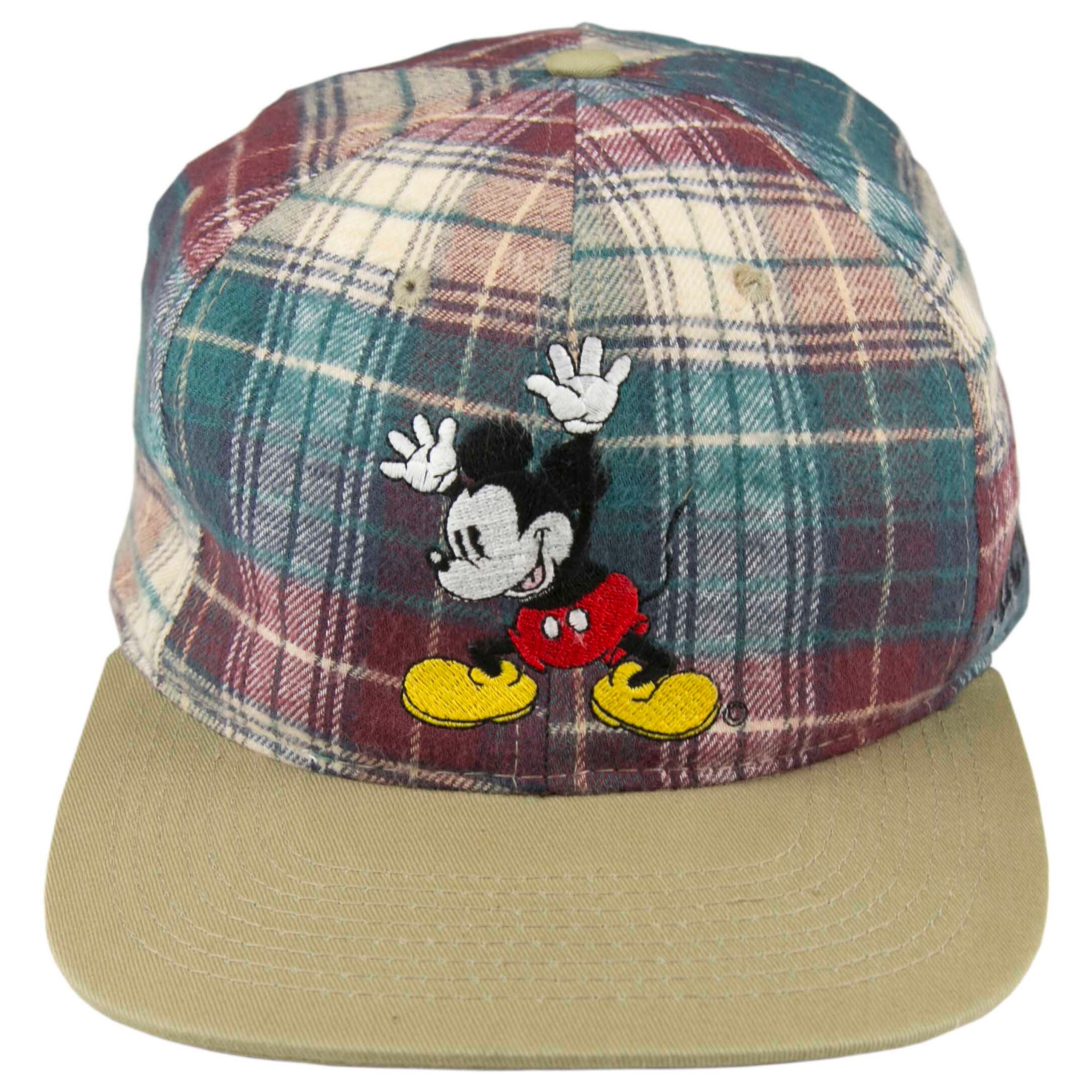 Vintage Mickey Plaid Flannel Strap Back 