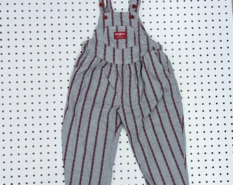 vintage OshKosh overalls 4T 70s heart pattern