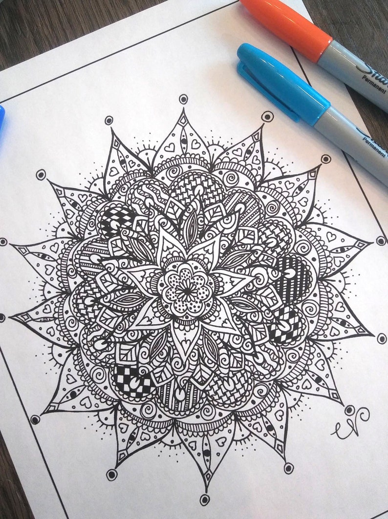 Coloriage Pour Adulte Mandala Dessin No8 Coloriage Zen Relaxation Adulte Mandala à Colorier à Imprimer Pdf