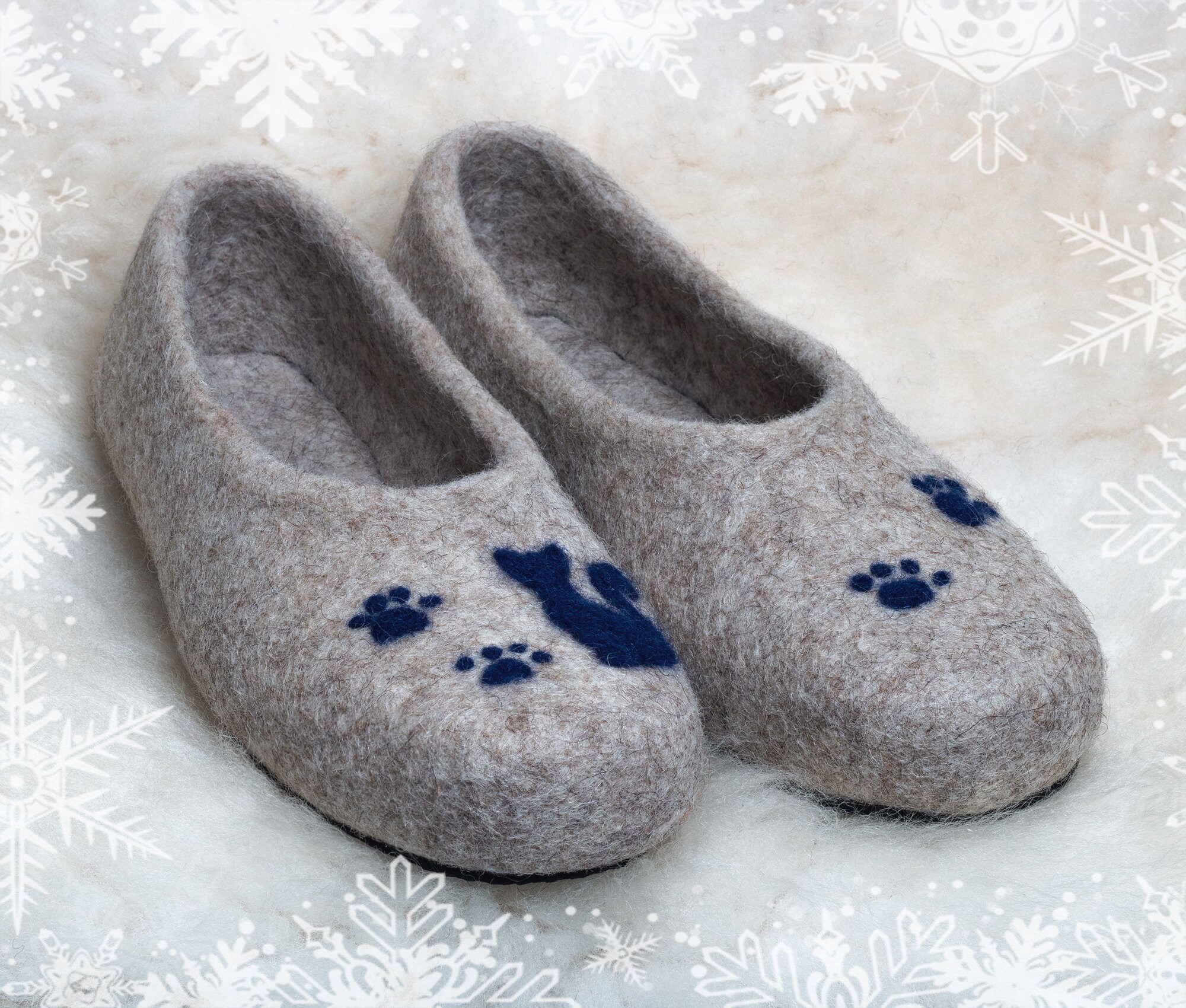 wool cat slippers