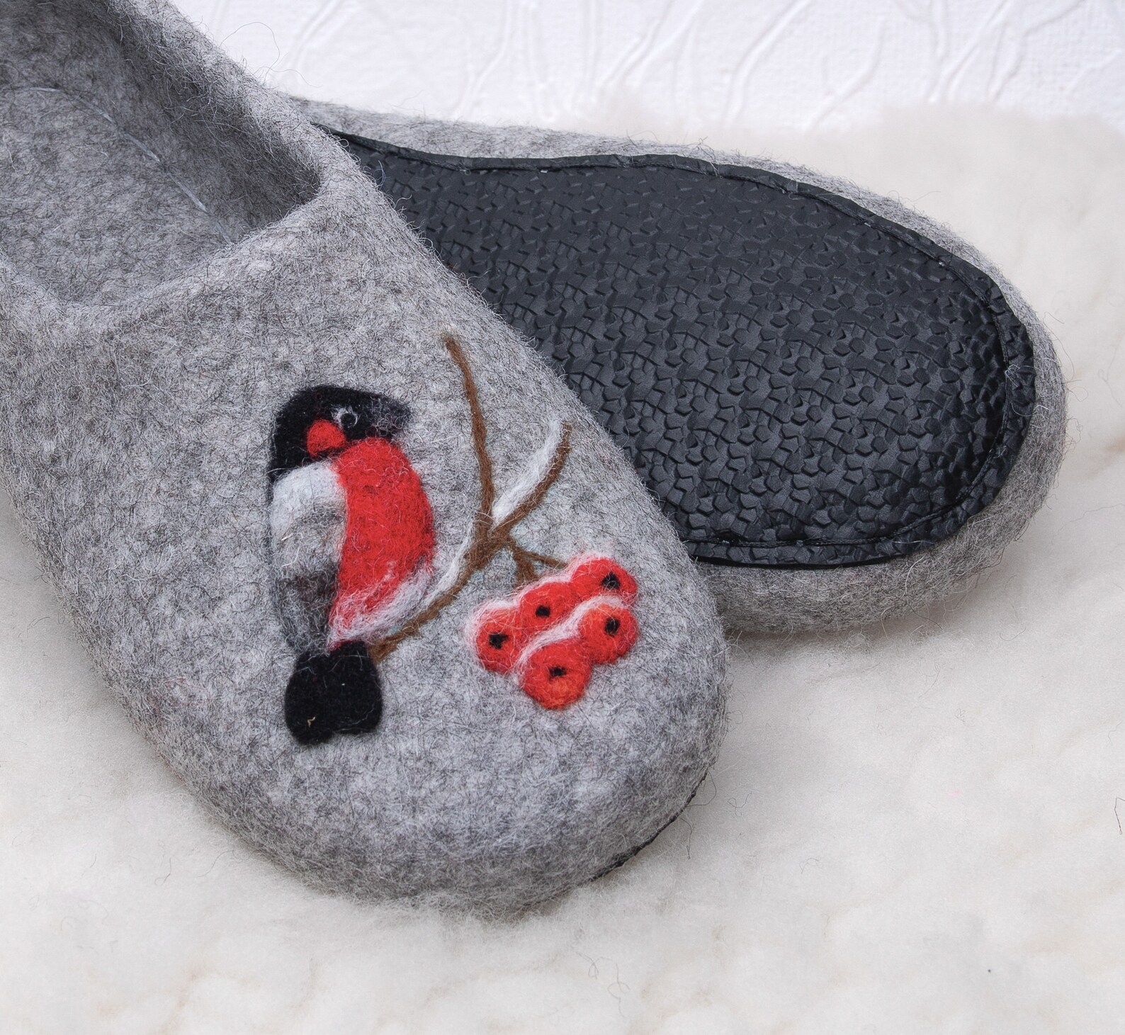 ECO slippers Natural Grey slippers for women Handmade Felt Etsy