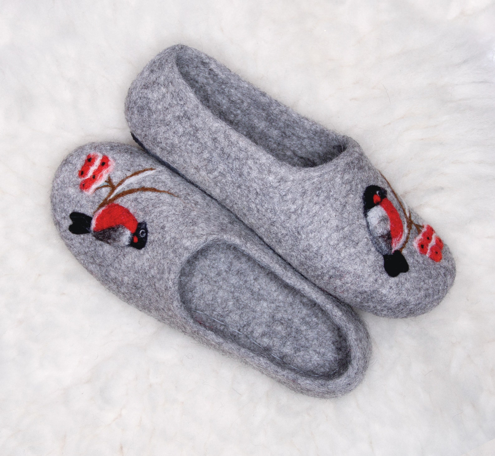 ECO slippers Natural Grey slippers for women Handmade Felt Etsy