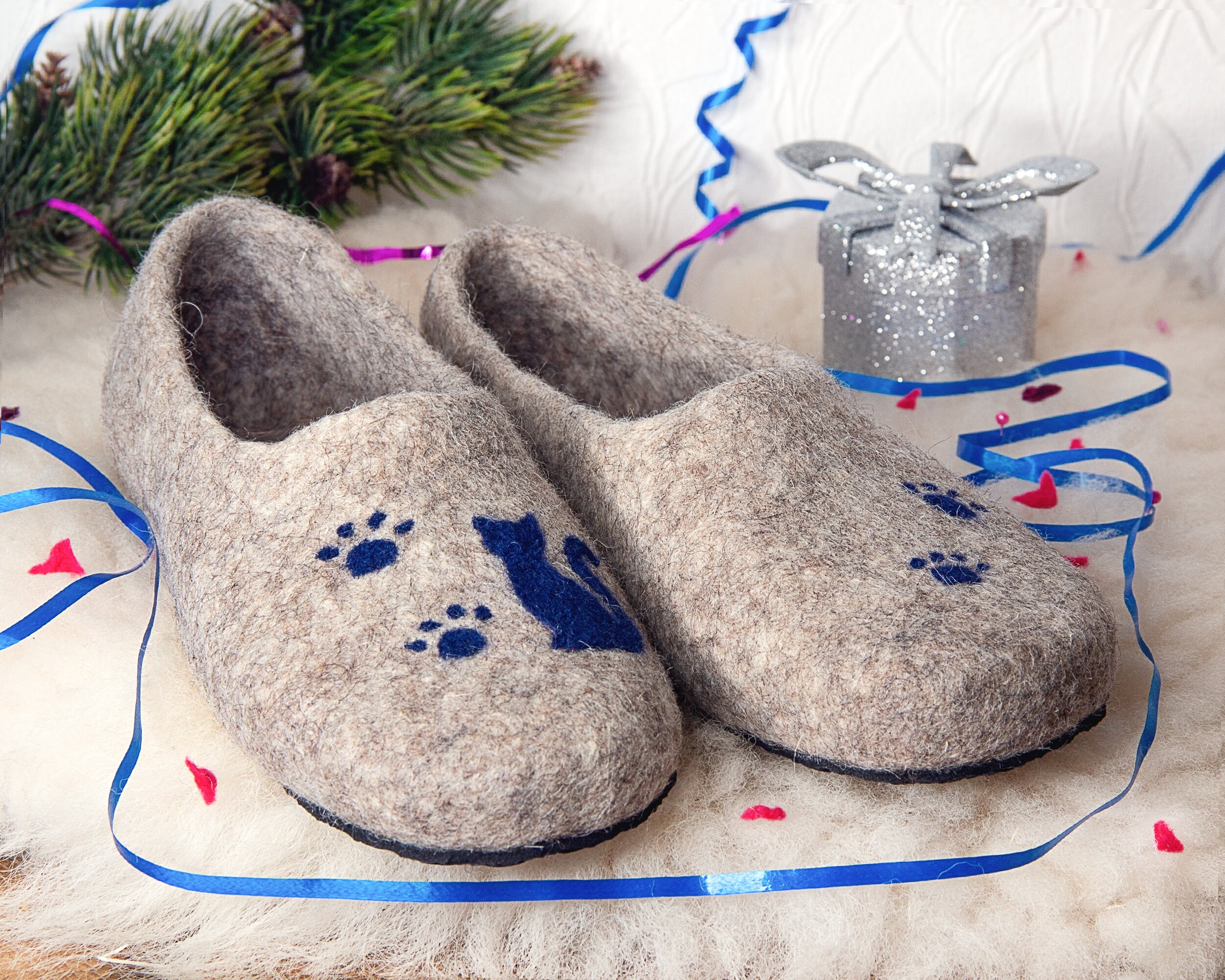 wool cat slippers