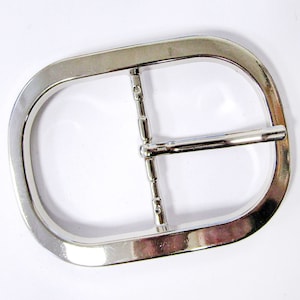 Polished Silver Belt Buckle, Smooth Rectangle Centerbar Buckle