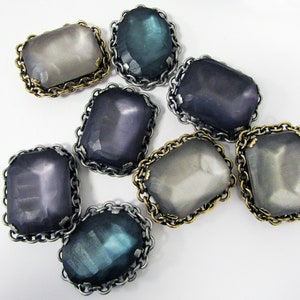 Assorted pack of Costume Jewels in settings, plastic gems for cosplay DIY jewlery embellishments