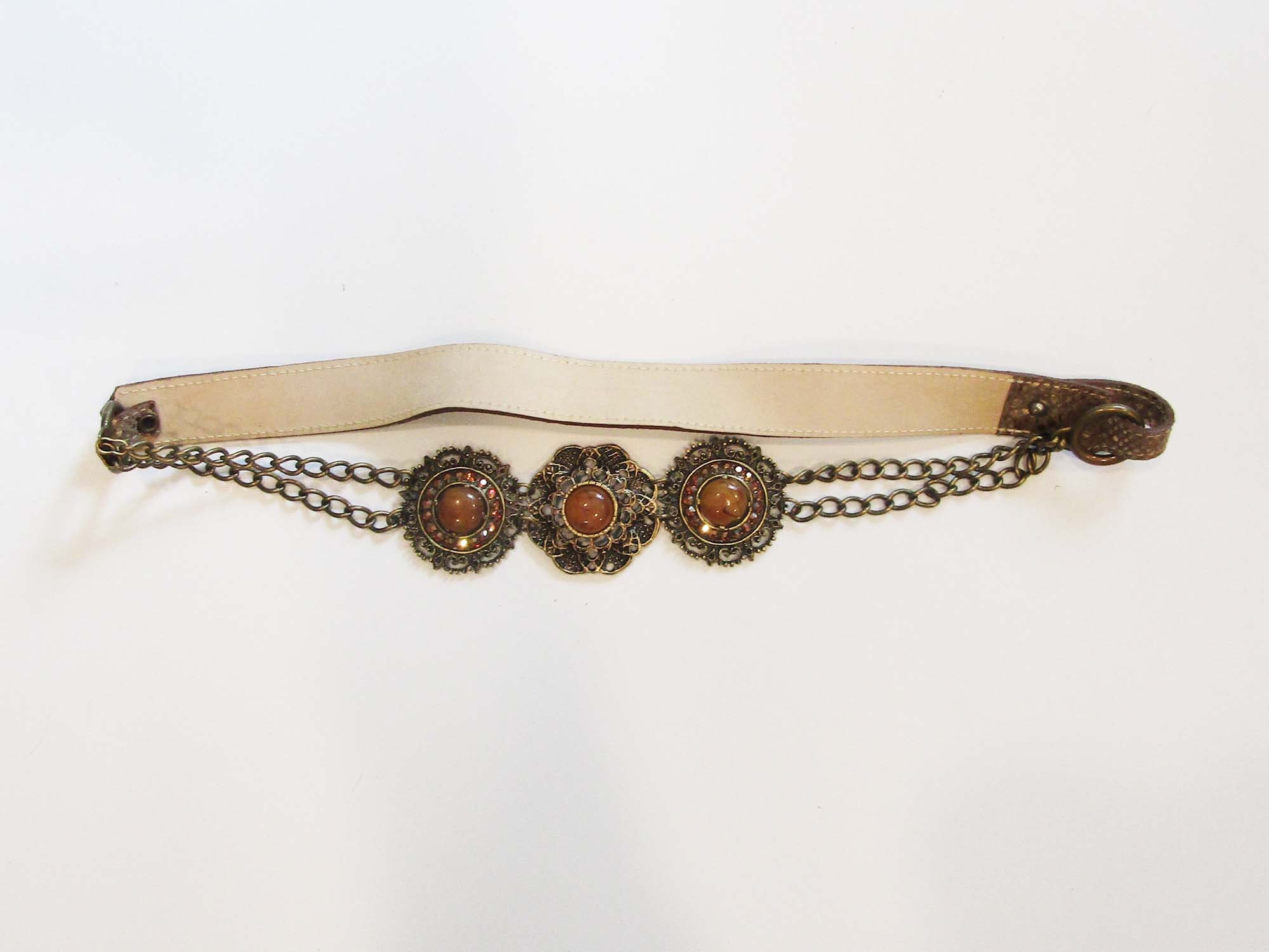 Leatherock Chain Belt With Leather Strap, for Women, Made in  display picture 3