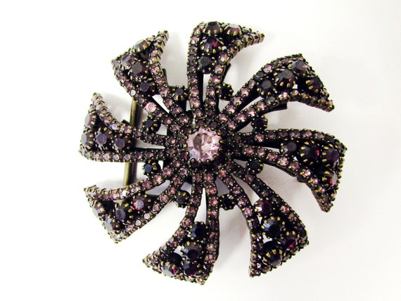 Crystal Flower Buckle, Purple Crystals Belt Buckle - Etsy display picture 2