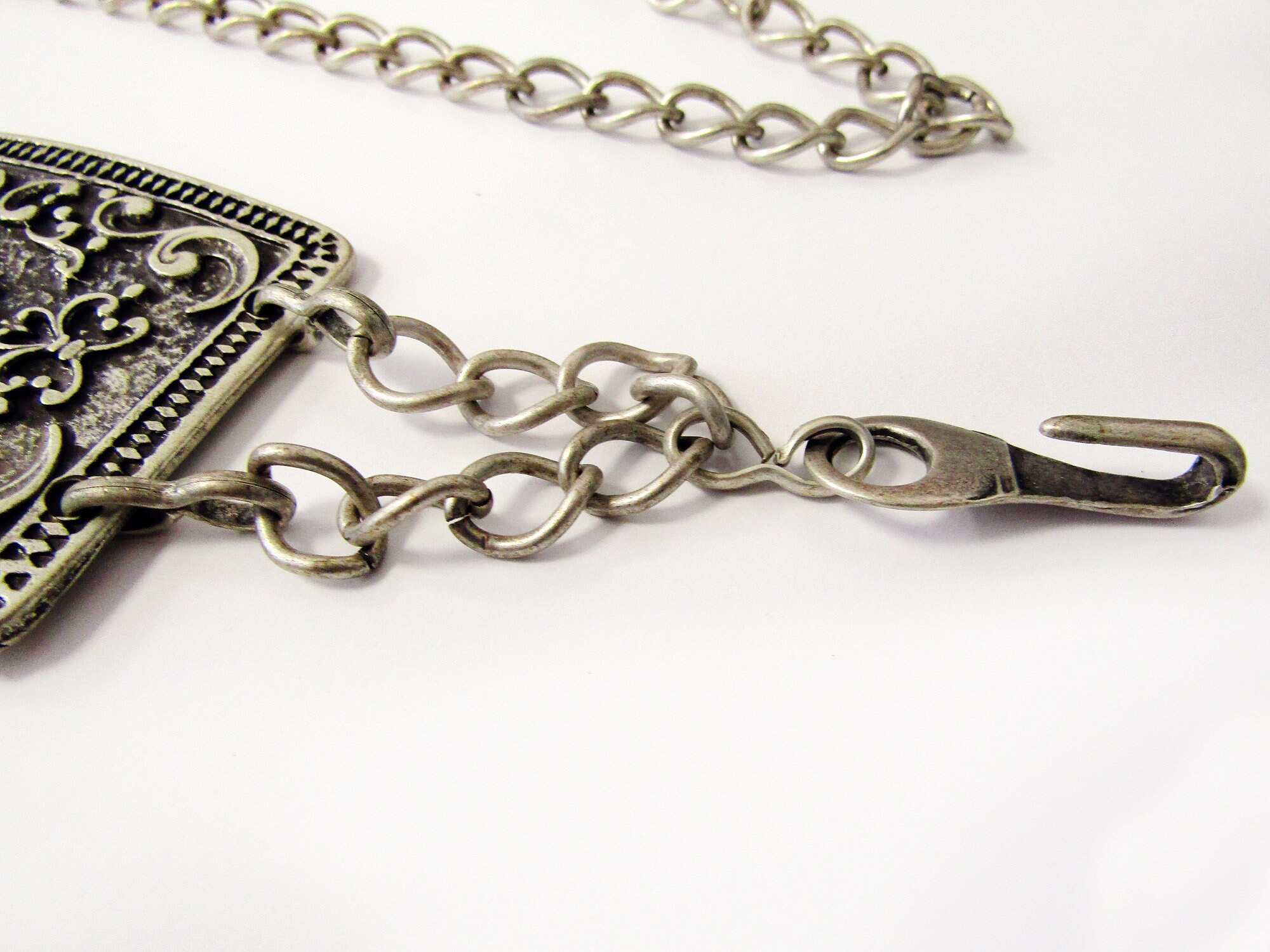 Vintage Metal Chain Belt, Chain Belt With Filigree Design - Etsy