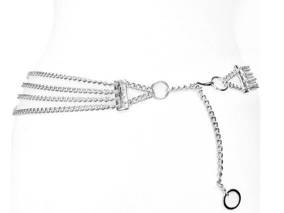 Multi-swag Chain Belt, Silver Chain Belt - image 2