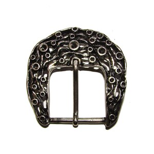 Vintage Bubble detail Buckle With Grooves For stones, Made in Italy