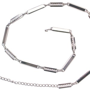 Polished Metal Chain Belt with Crystals, Silver or Gold Chain Belt