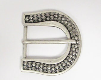 Joseph Esposito 925 Espo Cz Belt Buckle Floral Motif Designer Signed Joseph Esposito Belt Buckle 925 Espo Clear Stones Floral  main image 4