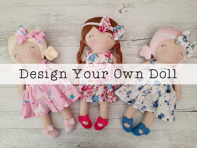 Handmade rag doll, design your own doll, custom, 40cm 16, dress up doll, cloth doll. image 1