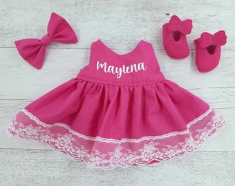 Handmade custom rag doll clothing, personalized dress, dress up doll clothes