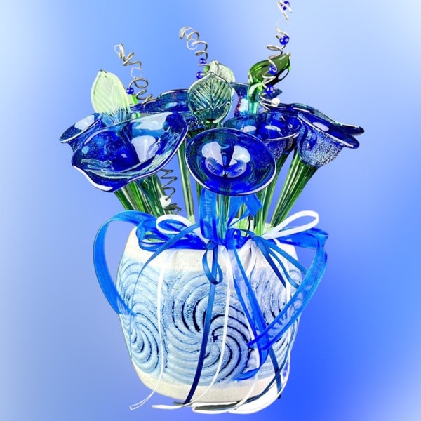 Blown Glass Flowers Etsy