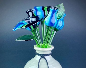 Blown Glass Flowers Etsy