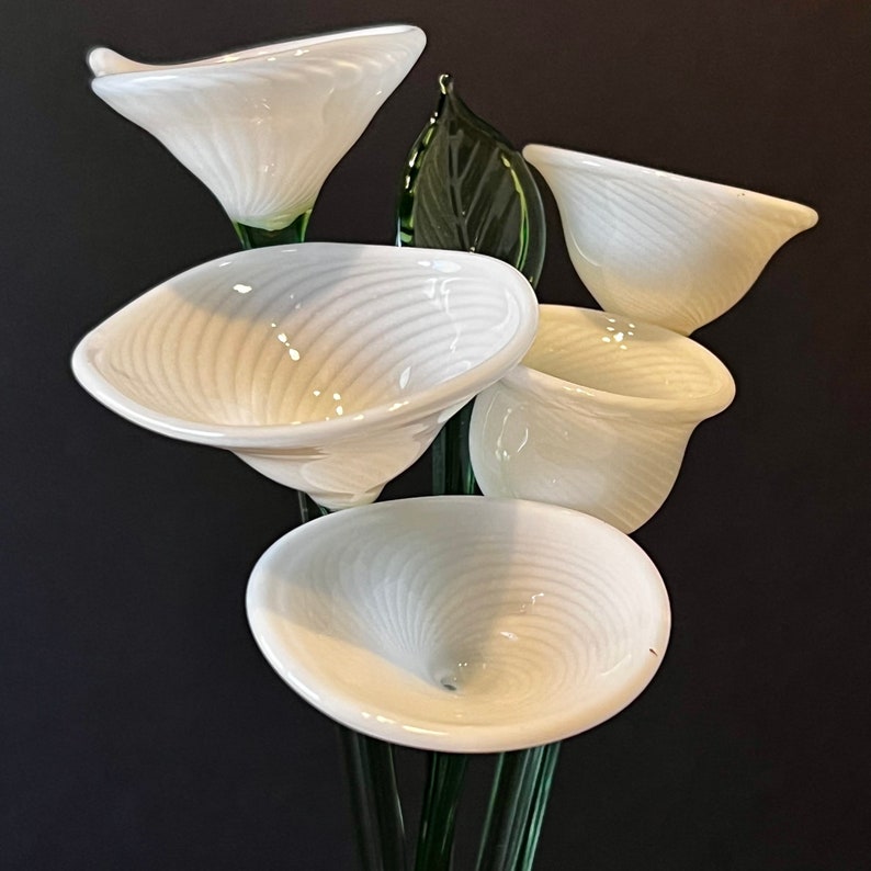 Blown Glass Flower Bouquet for Her Blown Glass Flowers to Etsy