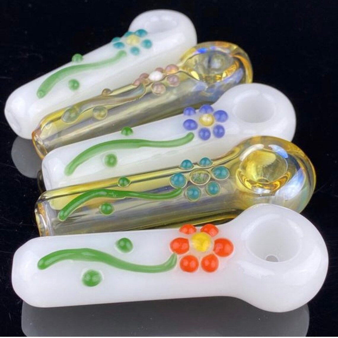 Pretty flower mini smoking pipes for her Glass Smoking Pipe Etsy