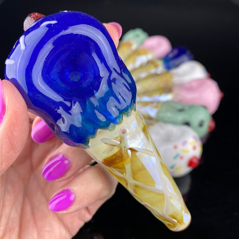 Ice Cream Cone Pipes Glass Smoking Pipe for Girly Pipe Etsy