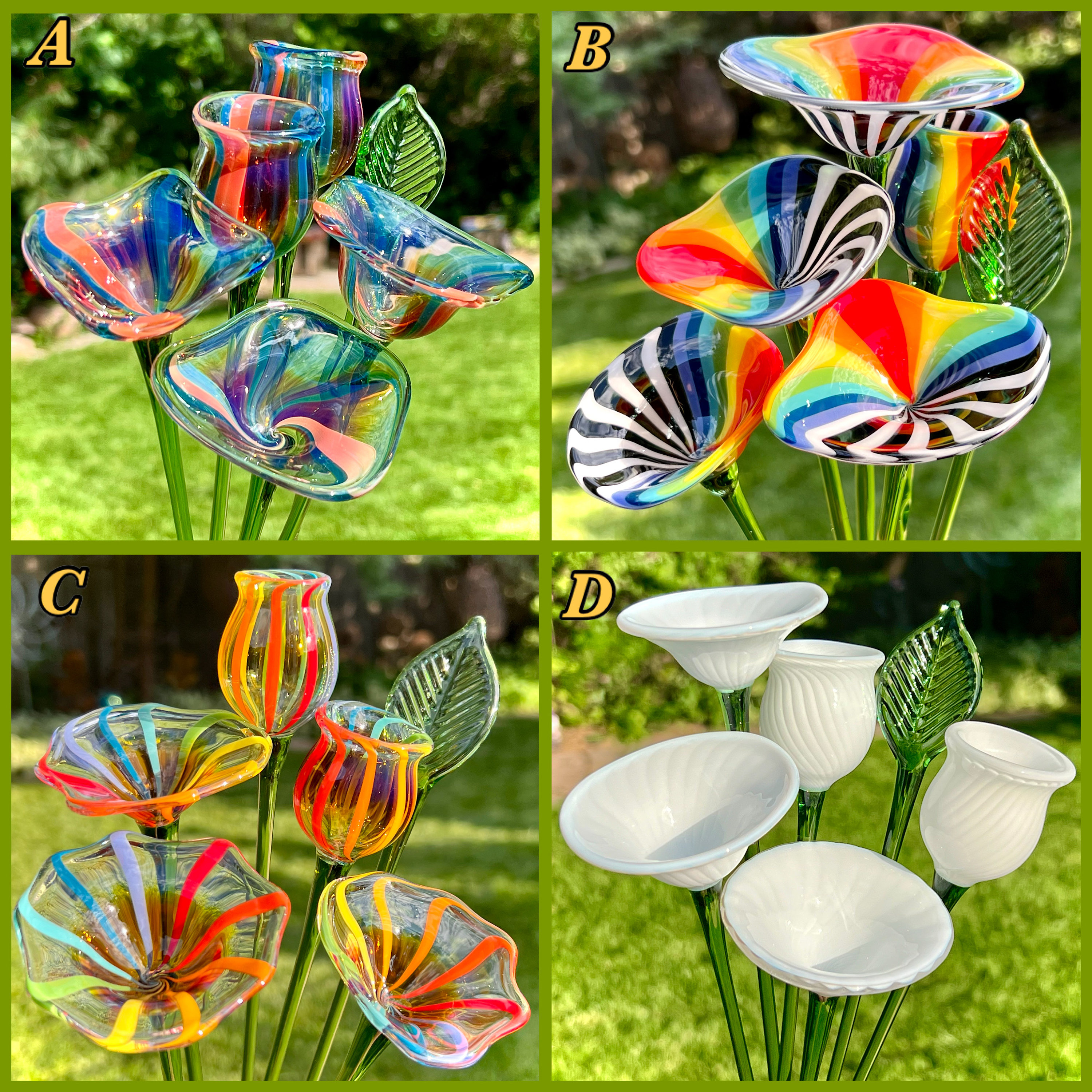 Blown Glass Flower Bouquet for Her