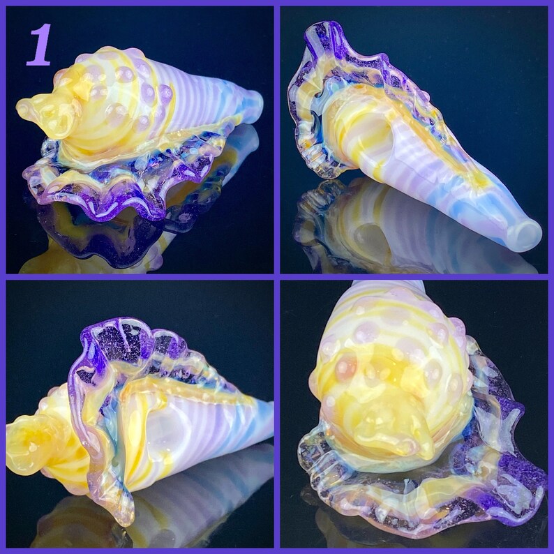 Seashell Pipe blown glass mermaid pipe Seashell mermaid pipe Etsy