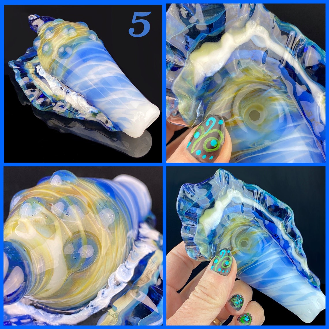 Seashell Pipe blown glass mermaid pipe Seashell mermaid pipe Etsy
