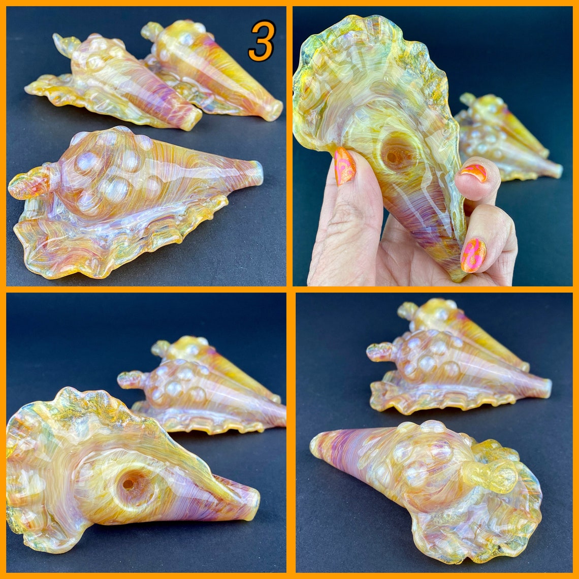 Seashell Pipe blown glass mermaid pipe Seashell mermaid pipe Etsy
