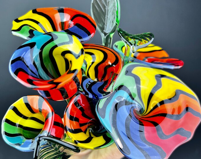 Blown Glass Flowers for Her Blown Glass Flowers to Steal Her Etsy