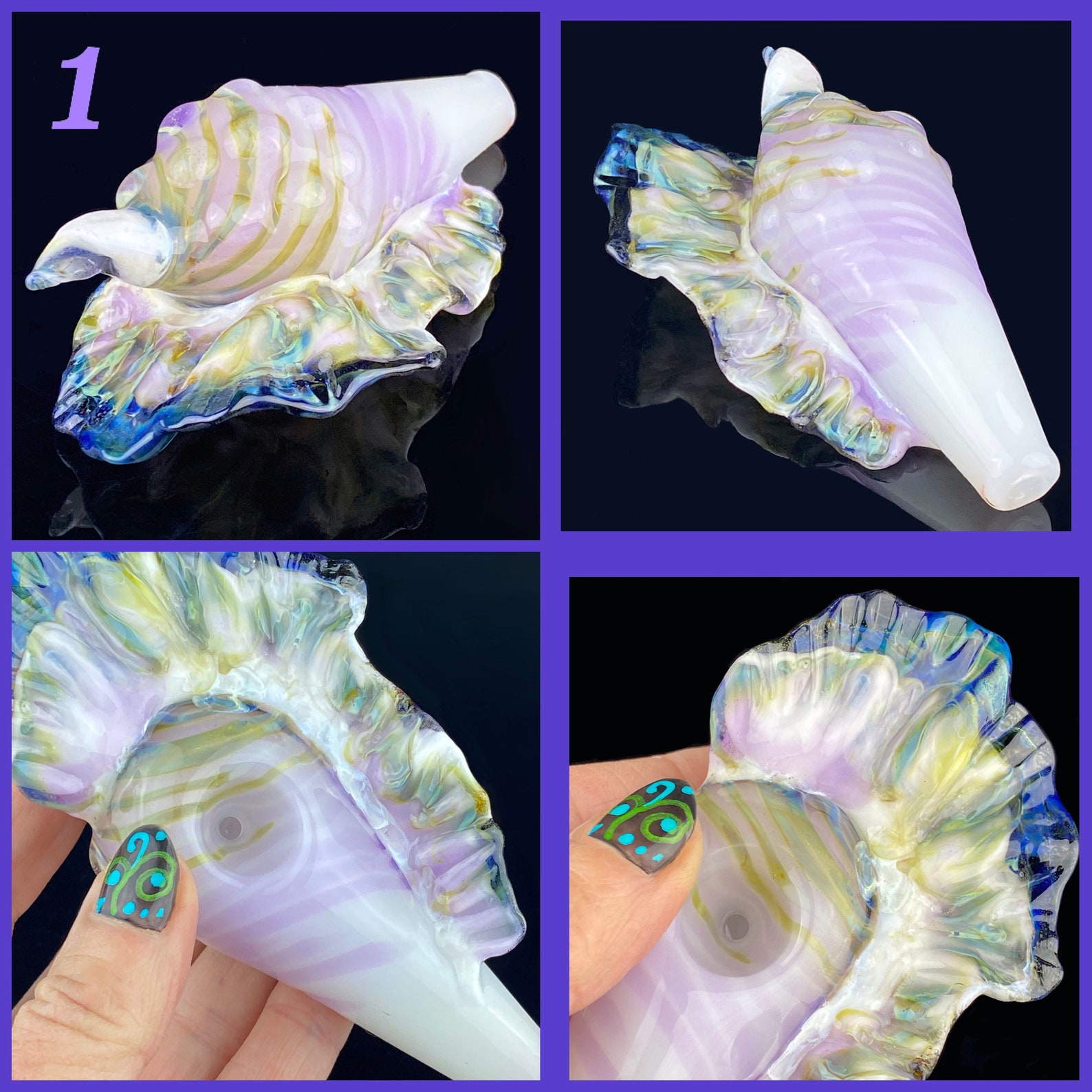 Seashell Pipe blown glass mermaid pipe Seashell mermaid pipe Etsy