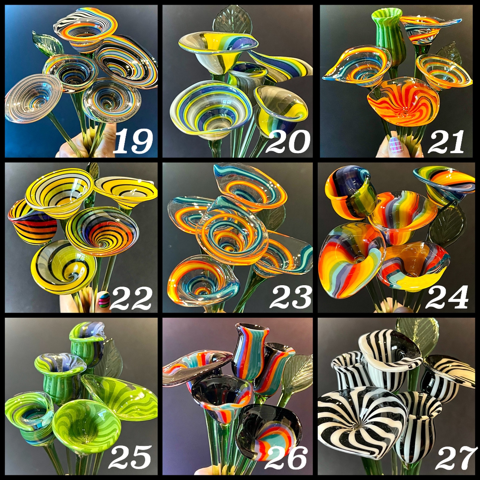 Best Birthday Gift Blown Glass Flowers Glass Art Flowers Etsy