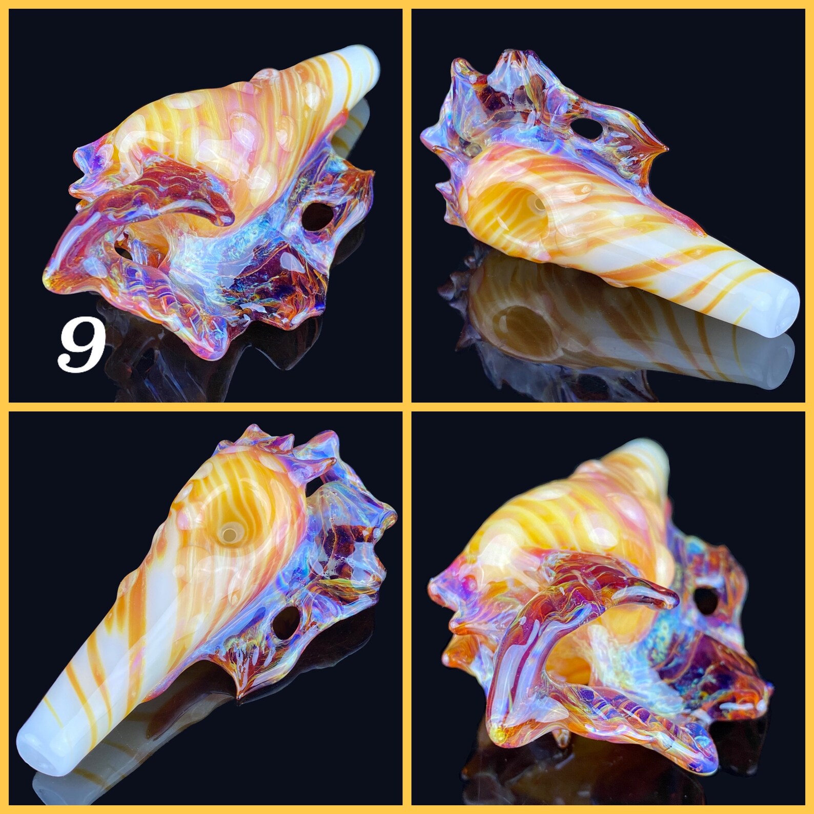 Seashell Pipe blown glass mermaid pipe Seashell mermaid pipe Etsy