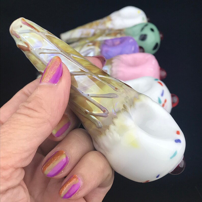 Ice Cream Cone Pipes Glass Smoking Pipe for Girly Pipe Etsy