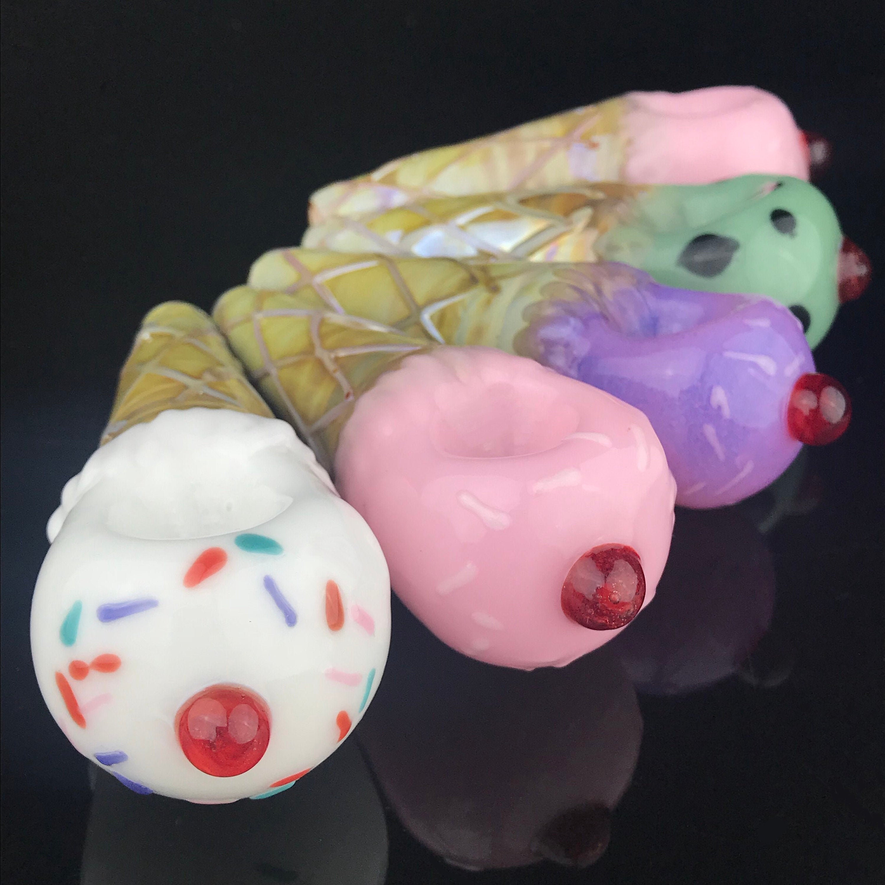 Ice Cream Cone Pipes Glass Smoking Pipe for Girly Pipe Etsy