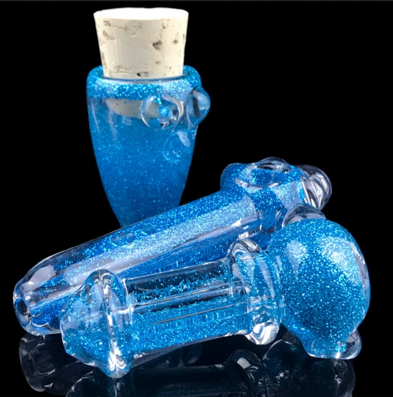 Glitter Pipes Chillums Stash Jar Glass Smoking Pipe Glass Etsy