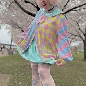 Pastel Clowncore Cardigan - Clown Sweater - 100% Cotton - Sensory Friendly