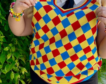 Clowncore Vest  - Primary colored - Sensory Friendly - 100% Cotton