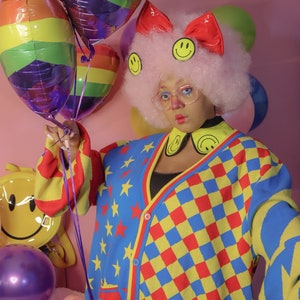 Clown Core Cardigan  (primary colors)  - Heavy knit Sweater - plus sized - Sensory Friendly clothes - Cute Cardigan