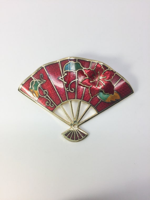 Miniature Chinese Fan Pendant,Fan Pendants,Floral Fan Jewelry,Chinese Fan Gifts,Oriental Fan Brooch,Fan Pin,Fan Jewellery,Fan shape Brooch