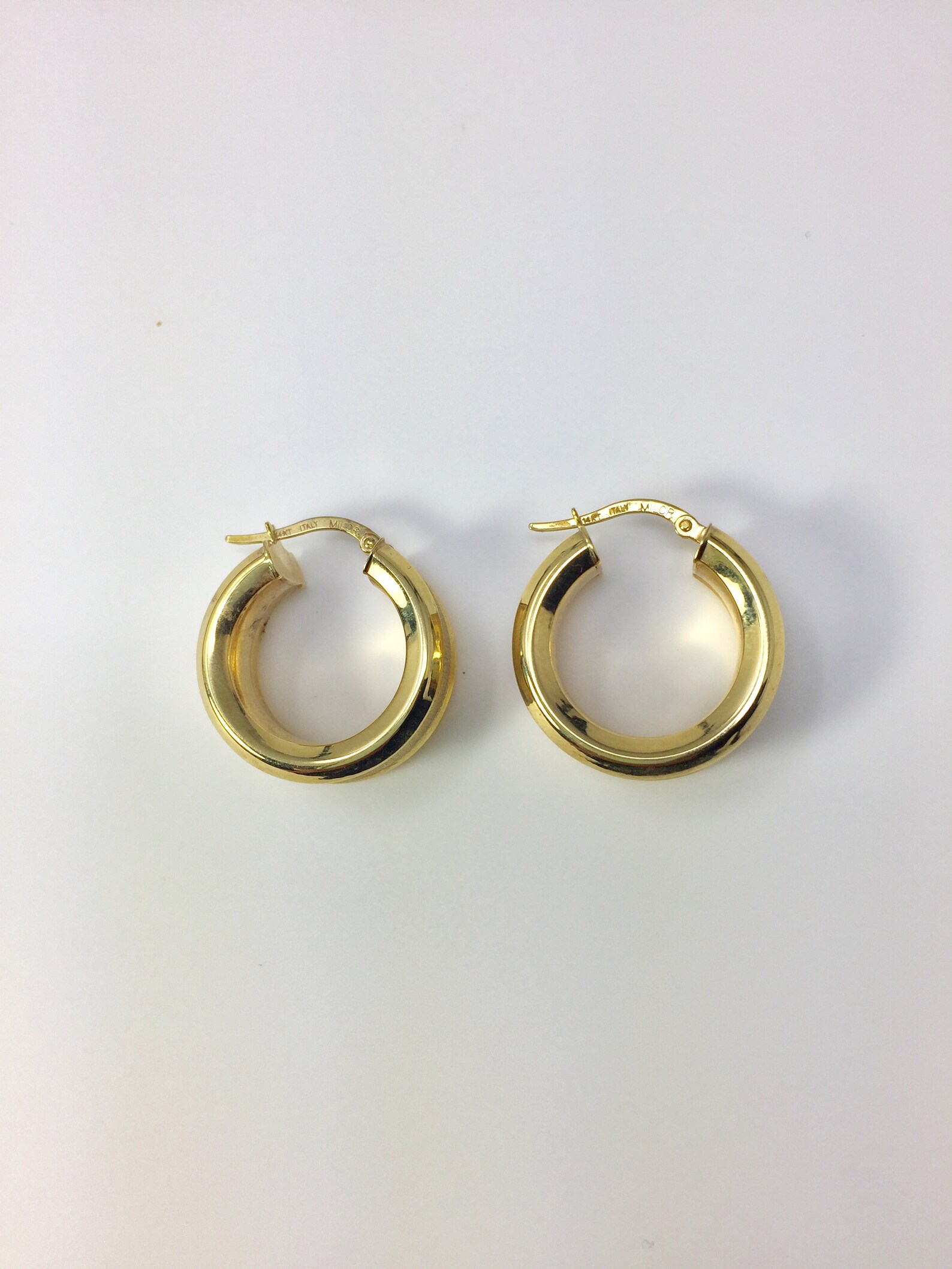 14K Gold Italian Milor Hoop Earrings - Etsy