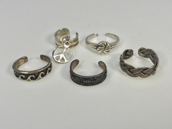 etsy sterling silver toe rings