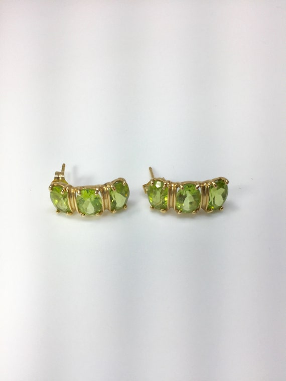 14K gold peridot earrings - Gem