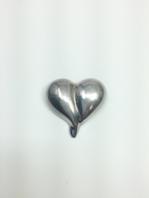 Sterling silver heart brooch