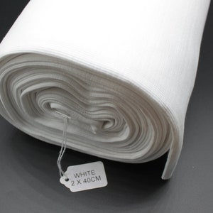 White Rib Knit Tube 2 x 37 cm, Ribbing, weight 340 gsm, 97% cotton, 3 perc. elastan. Suitable for Cuffs, Waistbands.