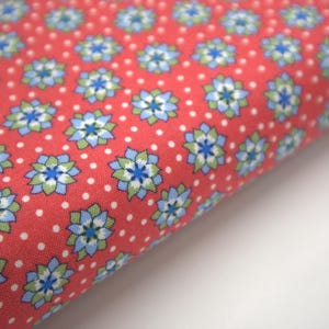 LIBERTY Lasenby Cotton Fabric - Postcard from Paradise – Lotus Spot for fashion, patchwork, quilt and craft. Width 110cm / 43.3&#39;&#39;.
