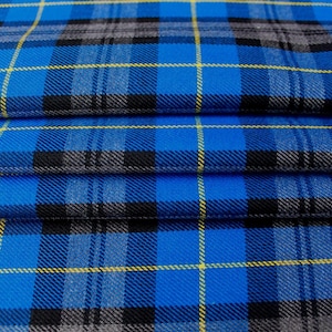 Blue Tartan - Skye + matching thread. Tartan fabric by the yard.
