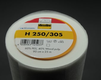 Fusible Interlining H 250/305 from Vlieseline, medium to heavyweight interfacing, white, stable fusible nonwoven interlining,