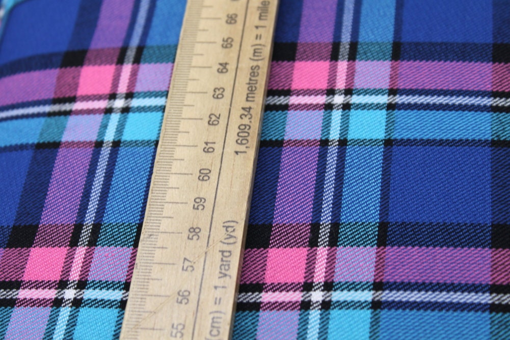 Tessuto Scozzese Blu Quadri Rossi | Panini Tessuti E Tendaggi E