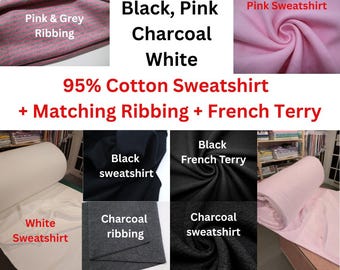 95% Cotton Fleece Sweatshirt, 5perc Elastane, Width 180cm / 70.9'', weight 310gsm. Suitable for hoodies, jumpers. Stretched fabric.
