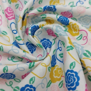 LIBERTY Cotton Patchwork Fabric - The Deco Dance Collection "Ribbon Rose" for fashion, patchwork, quilt and craft