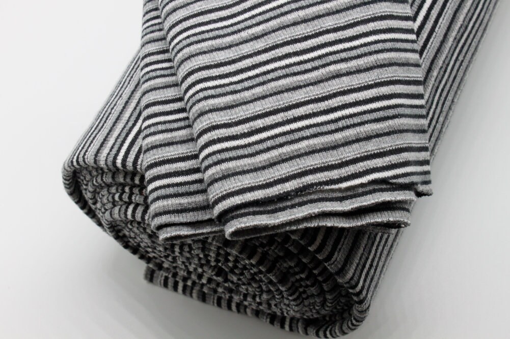 Rib Knit White/black/grey Stripes. Tube 2 X 48 Cm, 97% Cotton, 3 Perc  Elastan. -  Canada
